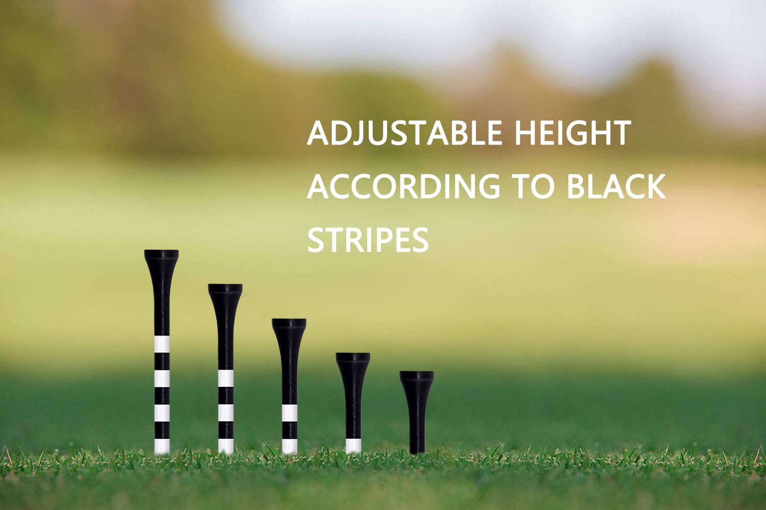 Zivisk Wooden Golf Tees 2-3/4 Inch 100 Count, 2.75'' Long Golf Wood Bamboo Tees(Black,70Mm)