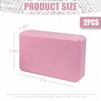 2 Pcs Yoga Blocks, 9x6x3 Foam Blocks Yoga Props for Pilates Stretching and Meditation Exercise Blocks Lightweight Yoga Essential