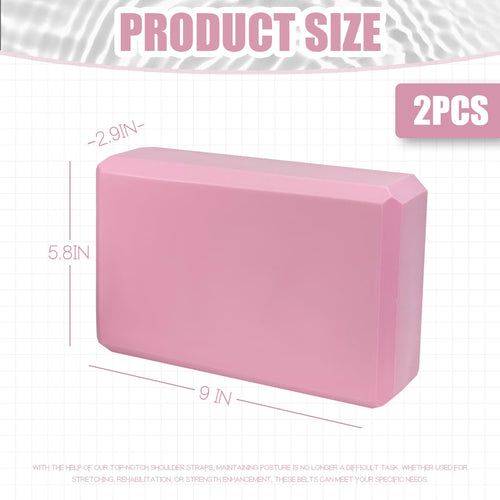 2 Pcs Yoga Blocks, 9x6x3 Foam Blocks Yoga Props for Pilates Stretching and Meditation Exercise Blocks Lightweight Yoga Essential