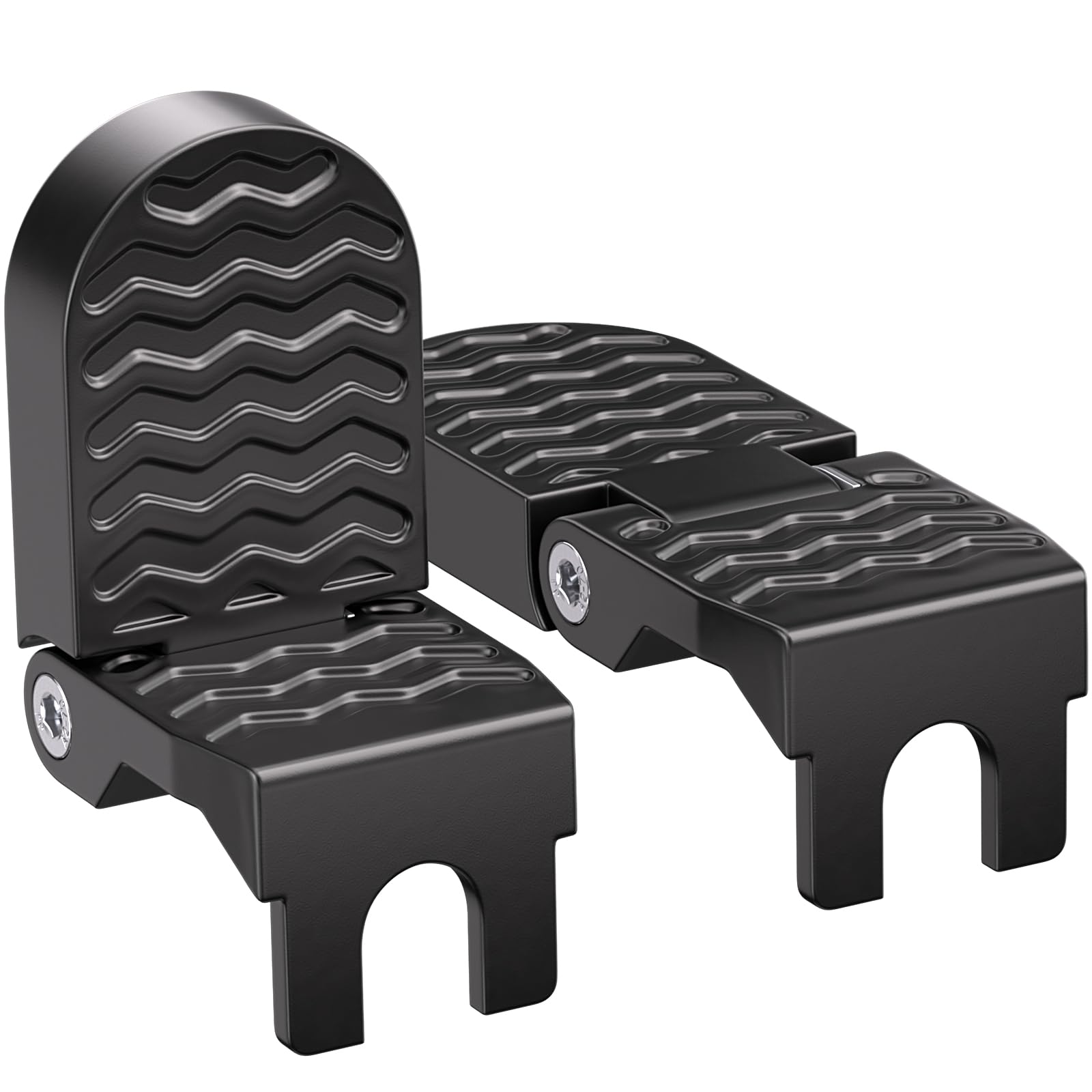 TOBWOLF 2PCS E-Bike U Slot Rear Pedals, 15MM Aluminium Bicycle Foot Peg, Non-Slip Ebike Foot Pegs for Passenger, Folding Rear Bi