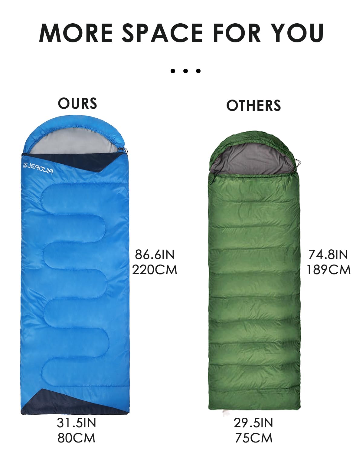 Sleeping Bag For Kids Adults Boys Girls Youth, Cold&Warm Weather, Backpacking Ultralight Lightweight Compact Waterproof For Camp