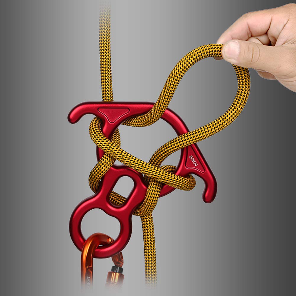 Aokwit 50Kn Rescue Figure, 8 Descender Large Bent-Ear Belaying And Rappelling Gear Belay Device Climbing For Rock Climbing Peak