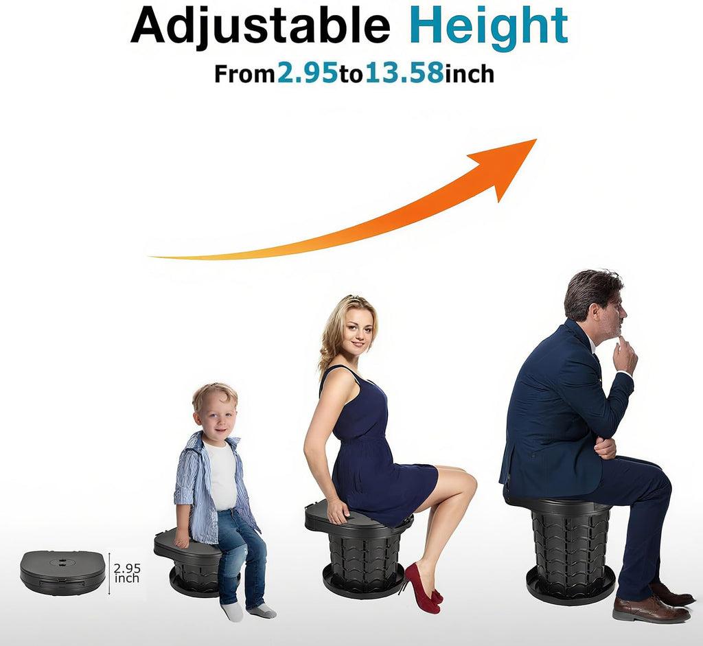 Upgrade Retractable Portable Toilet Camping Toilet Lightweight And Height Adjustable Folding Travel Toilet Portable Potty For Ad