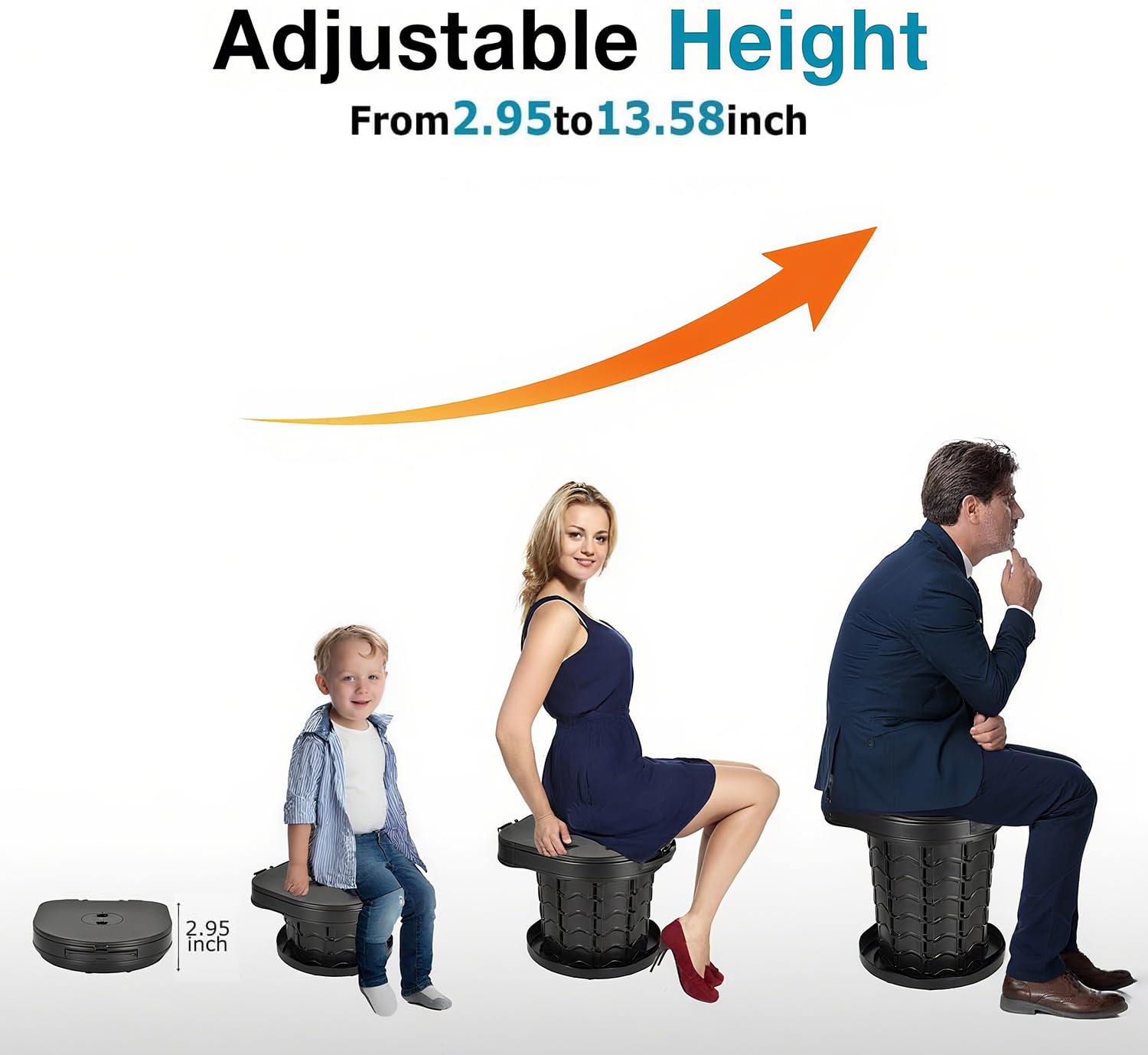 Upgrade Retractable Portable Toilet Camping Toilet Lightweight And Height Adjustable Folding Travel Toilet Portable Potty For Ad