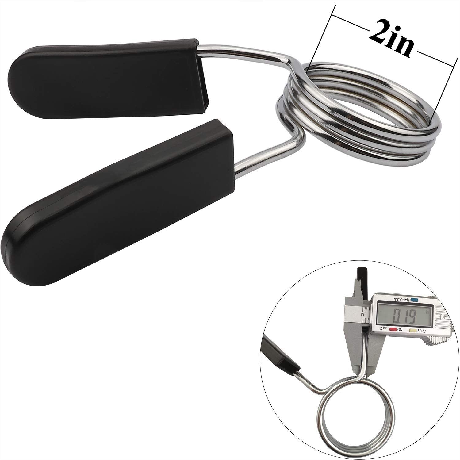 Euway Weight Bar Clips Barbell Clamps 2 Inch For Olympic Bar Spring Lock Collars For Weightlifting, Strength Training, Working O
