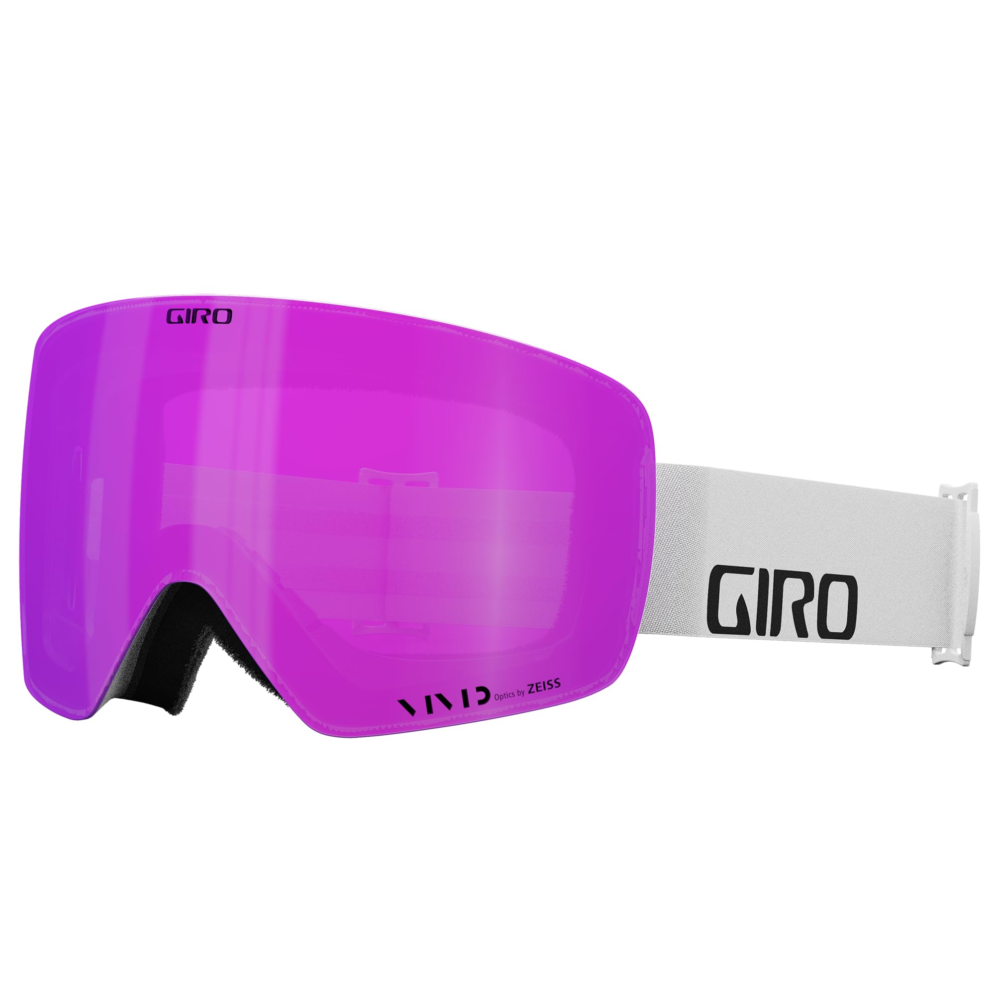 Giro Contour RS Ski Goggles - Snowboard Goggles for Men & Women - White Wordmark Strap with VIVID Pink/VIVID Infrared Lenses