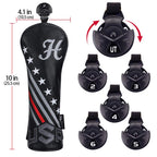 Big Teeth Golf Head Covers Driver Hybrid Fairway Usa Stripe And Star Golf Accessories (Hybrid Cover)