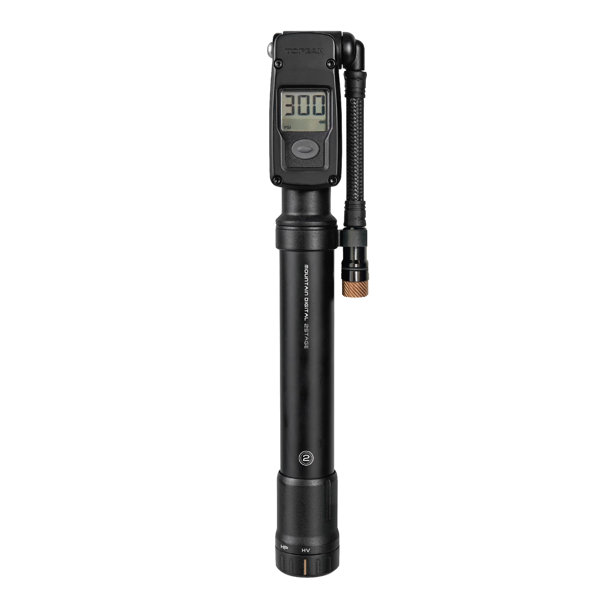 Topeak Mountain Digital 2Stage Bike Pump - Dual-Mode High-Pressure/High-Volume Shock Pump with Digital Gauge, SmartHead ThreadLo