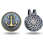 Full Metal Markers Anchor Navy Unique Magnetic Metal Golf Ball Marker Accessory With Hat Clip For Men And Women (1 Golf Ball Mar