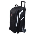 KR Strikeforce Cruiser Triple Roller Bowling Bag with Room for Accessories - Balls - Shoes (Black/White)