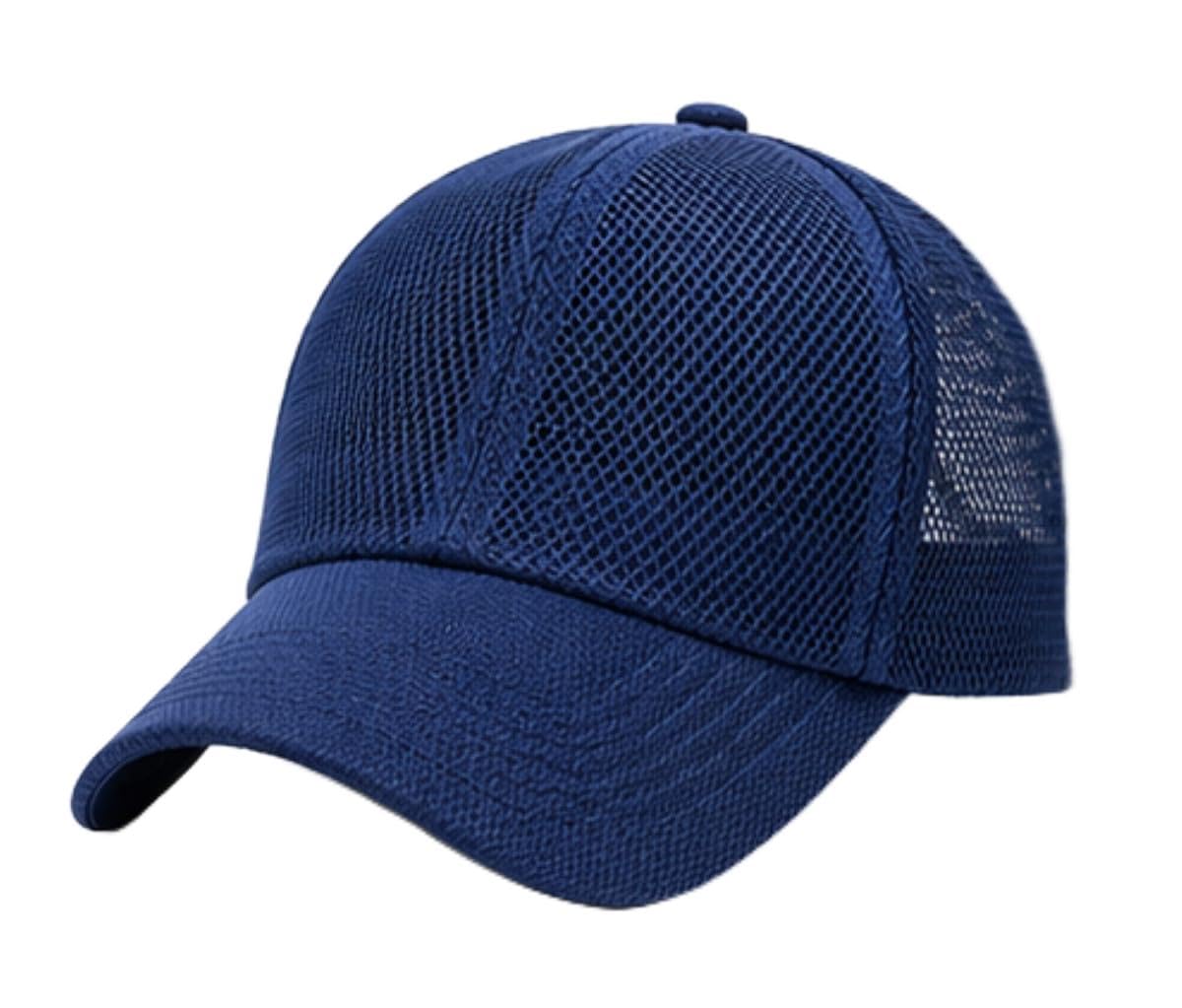 Gubbarey Unisex Breathable Mesh Baseball Cap, Navy Blue, Lightweight Adjustable Hat For Running, Gym, Outdoor Sports (Blue)