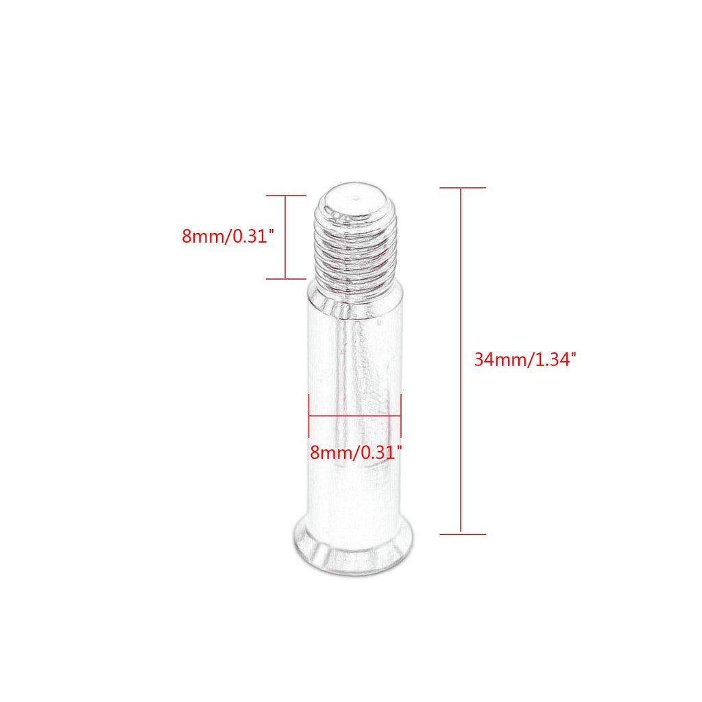 Muxsam Inline Skate Axle Screws For Wheel Fastening, 8-Pack Steel Rollerblade Wheel Screws Replacements, Od 0.31''/8Mm Bolt Fitt