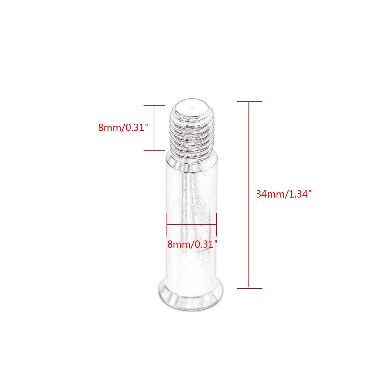 Muxsam Inline Skate Axle Screws For Wheel Fastening, 8-Pack Steel Rollerblade Wheel Screws Replacements, Od 0.31''/8Mm Bolt Fitt