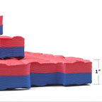 Xspec 1 Extra Thick 48 Sq Ft Reversible Eva Gym Foam Floor Mat Tiles (24 X 24), Steel Pattern, 12 Pcs, Blue  Red