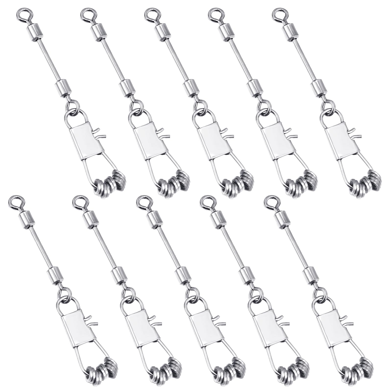 RoundFunny 100 Pcs Fly Fishing Tippet Rings 10 Lightweight Tippet Rings on a Clip Fly Fishing Trout Line Leaders Connectors 2mm 