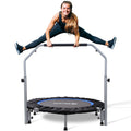 Bcan 48'''' Foldable Mini Trampoline For Adults Max Load 440Lbs, Fitness Rebounder With Adjustable Foam Handlebar, Exercise Tram