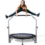 Bcan 48'''' Foldable Mini Trampoline For Adults Max Load 440Lbs, Fitness Rebounder With Adjustable Foam Handlebar, Exercise Tram