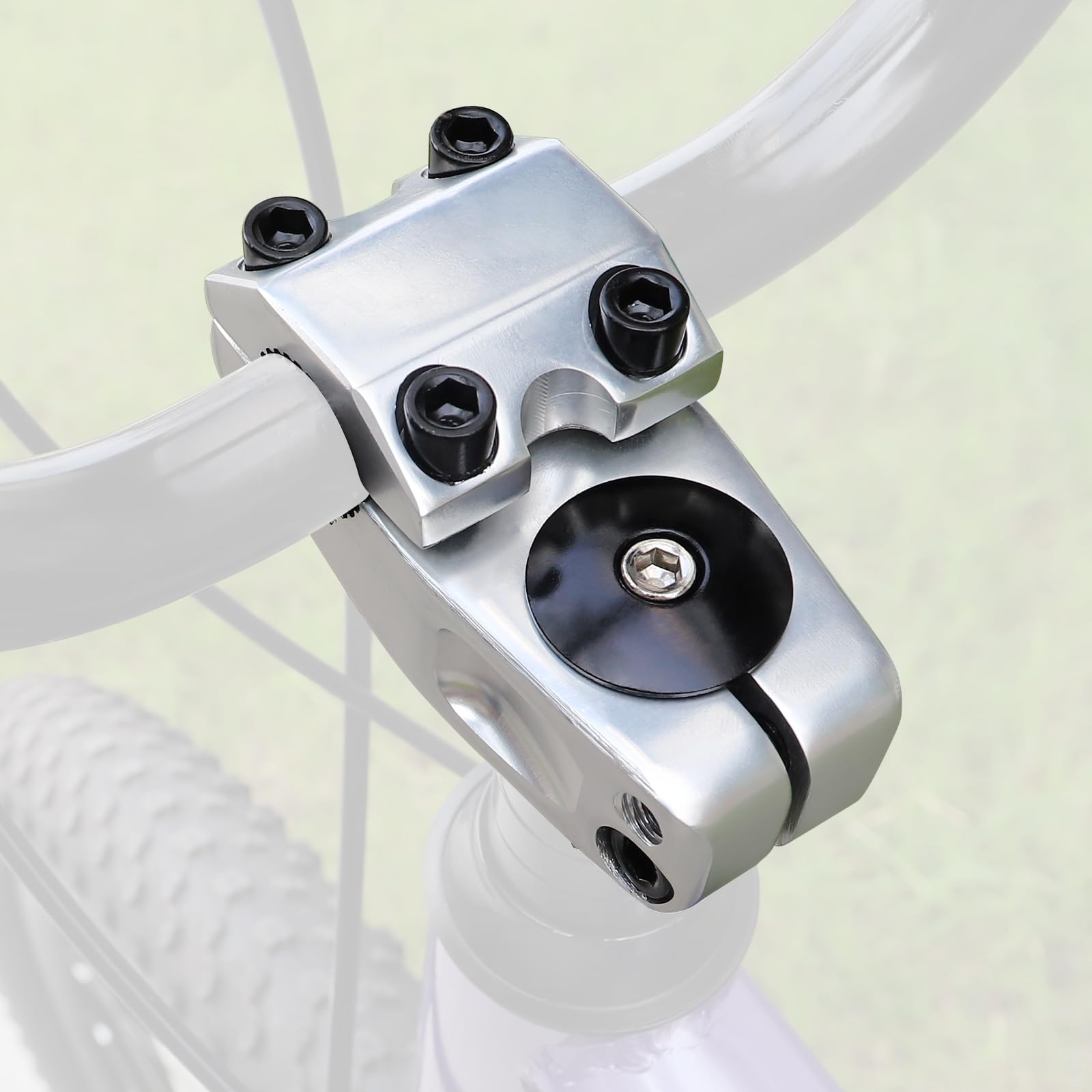 Makelen Bike Stem For Bmx Bike Aluminum Alloy Fixed Gear Bicycle Stem Bright Silver