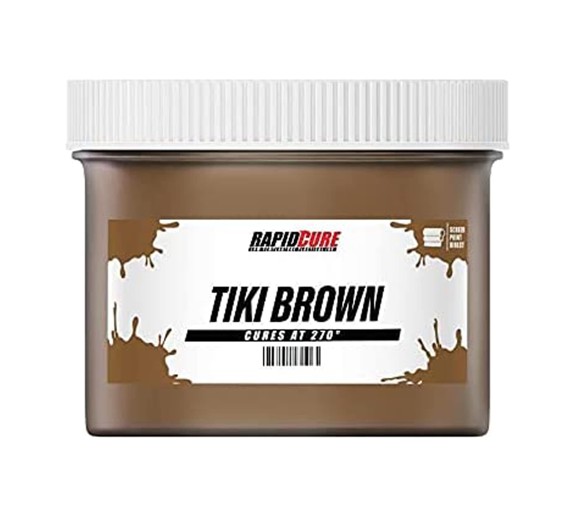 Rapid Curea Tiki Brown Screen Printing Ink (Gallon - 128 Oz) - Plastisol Ink For Screen Printing Fabric - Low Temperature Curing
