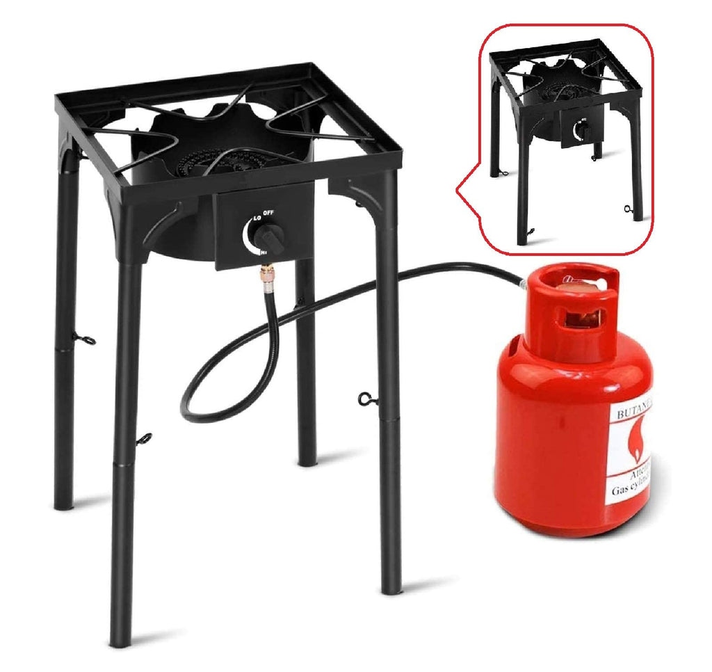 Happygrill Camping Stove Outdoor, High Pressure Single Burner Propane Gas Camp Stove W/Detachable Legs, 100,000 Btu Output, 0-20