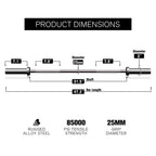Ritfit Olympic Barbell 4Ft, 2-Inch Weightlifting Bar For Strength Training And Home Gym