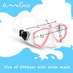Youth Diving Goggles Nose Cover Kids Scuba Mask Goggles Swim Kids Snorkeling Gear A Swim Mask With Neoprene Mask Pad (Pink)