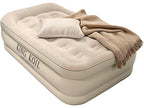 King Koil Twin Air Mattress With Built-In Pump - Double High Elevated Raised Airbed For Guests With Comfortable Top Inflatable B