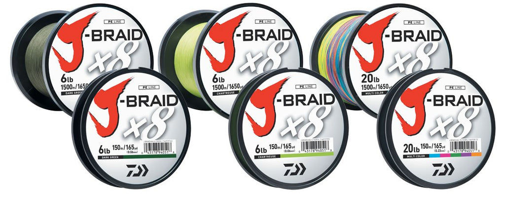 J-Braidx8, Filler Spool, Multi-Color, Mono Dia.= 30Lb