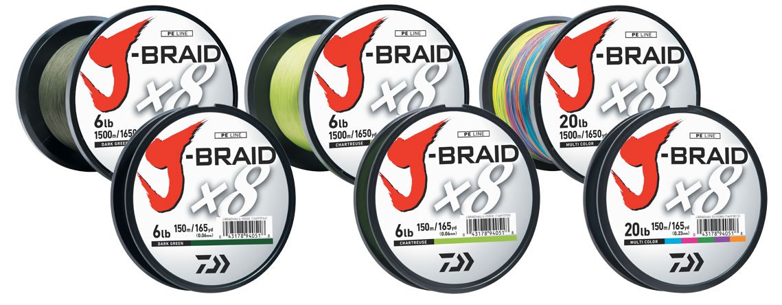 J-Braidx8, Filler Spool, Multi-Color, Mono Dia.= 30Lb