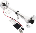 Amarine Made 12V Marine Boat Horn 115Db Stainless Steel Single Trumpet Horn For Ship Truck Rv Trailer, Low Tone, 16-1/8''
