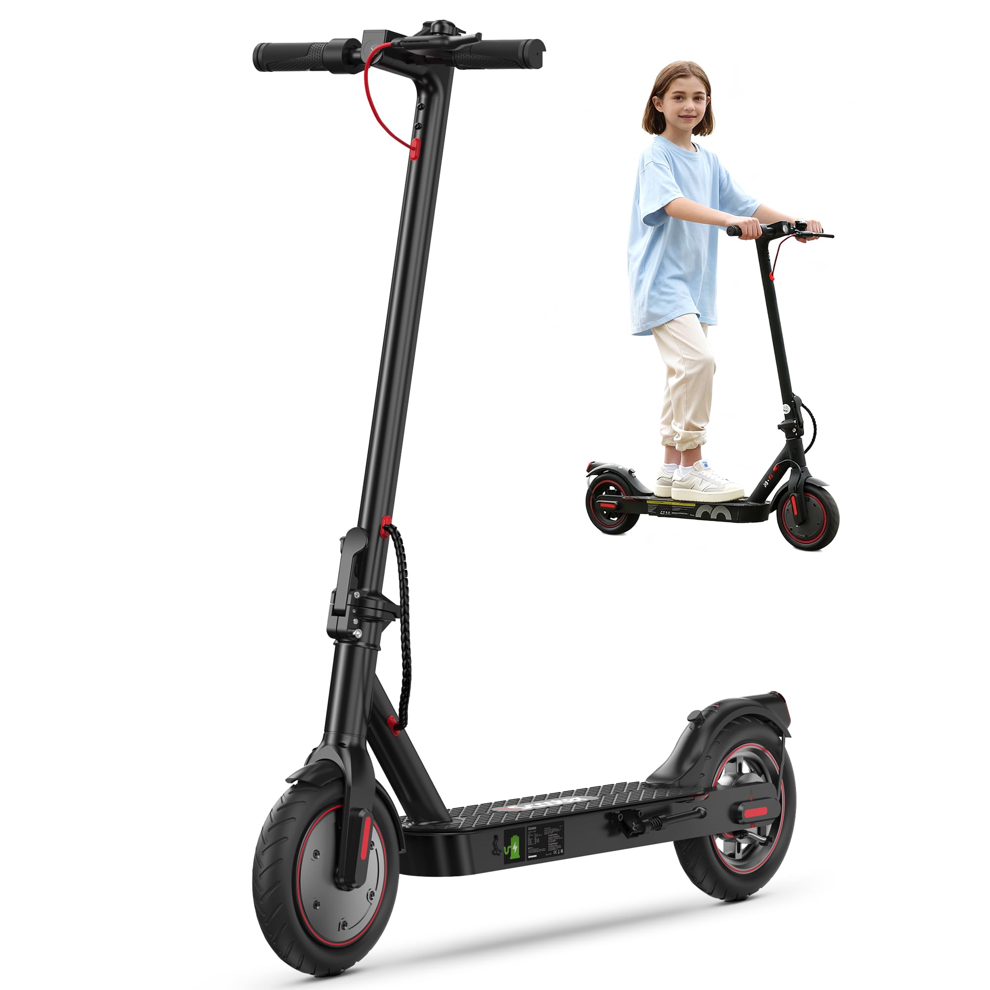 iScooter Electric Scooter, 12 Miles Range, 18 Mph Top Speed, Foldable Scooter Electric with 8.5 Pneumatic Tire, Double Braking
