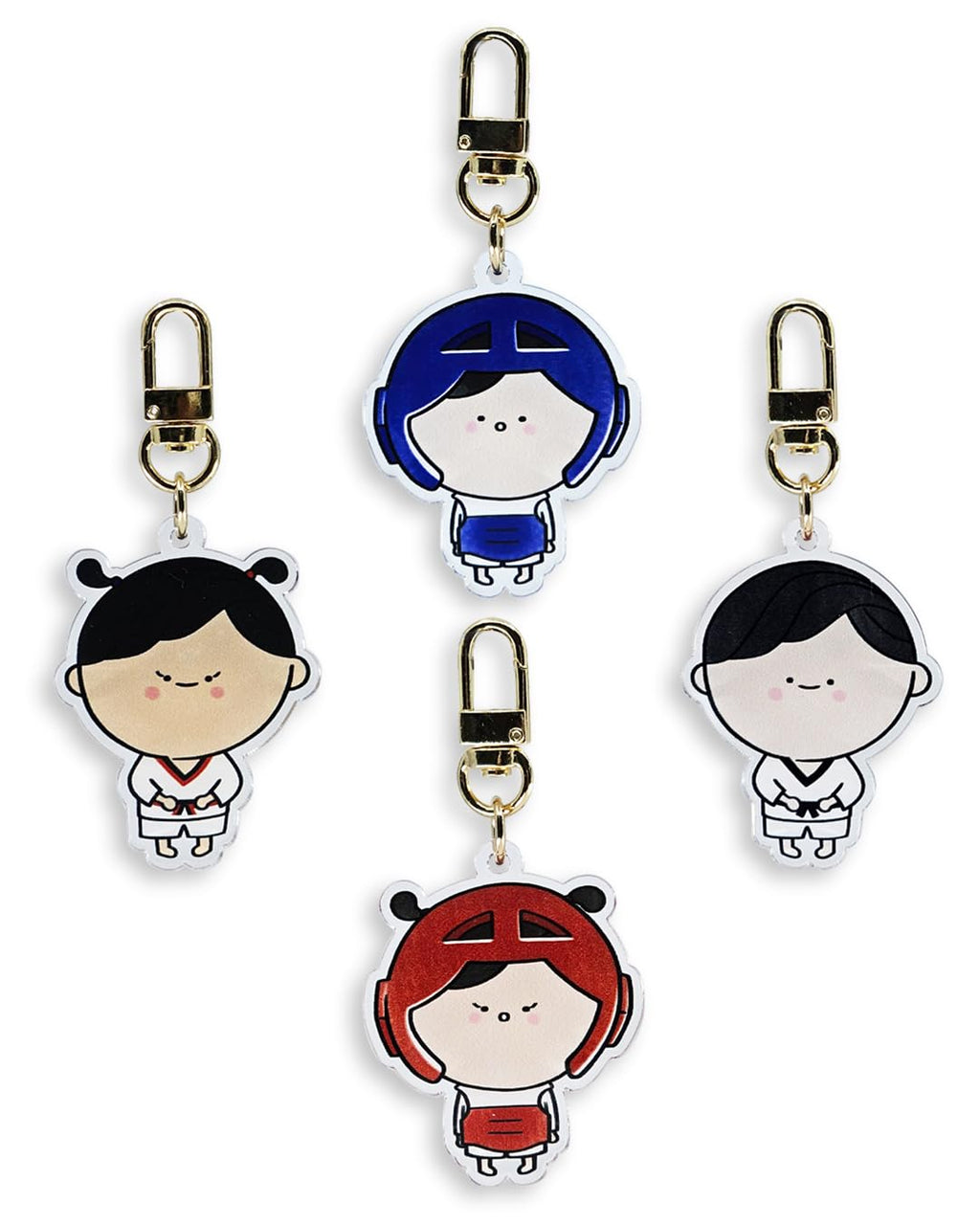 Tae-S] Taekwondo Martial Arts Keychain Double-Sided Acrylic Key Chain Cute And Fun Accessories For Kids - Taekwondo Keyring For