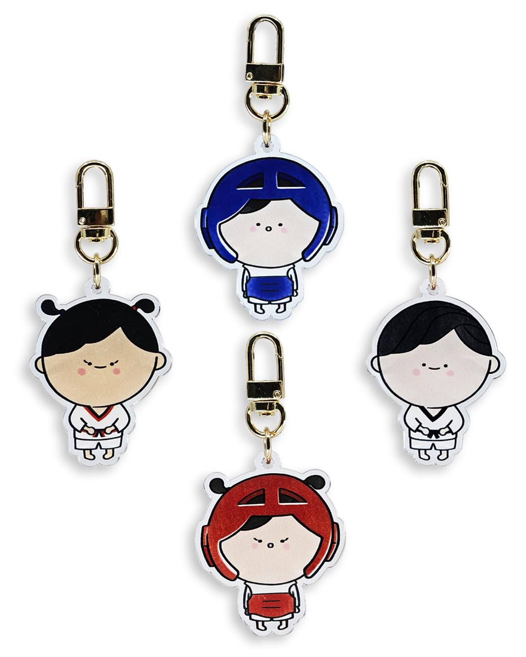 Tae-S] Taekwondo Martial Arts Keychain Double-Sided Acrylic Key Chain Cute And Fun Accessories For Kids - Taekwondo Keyring For