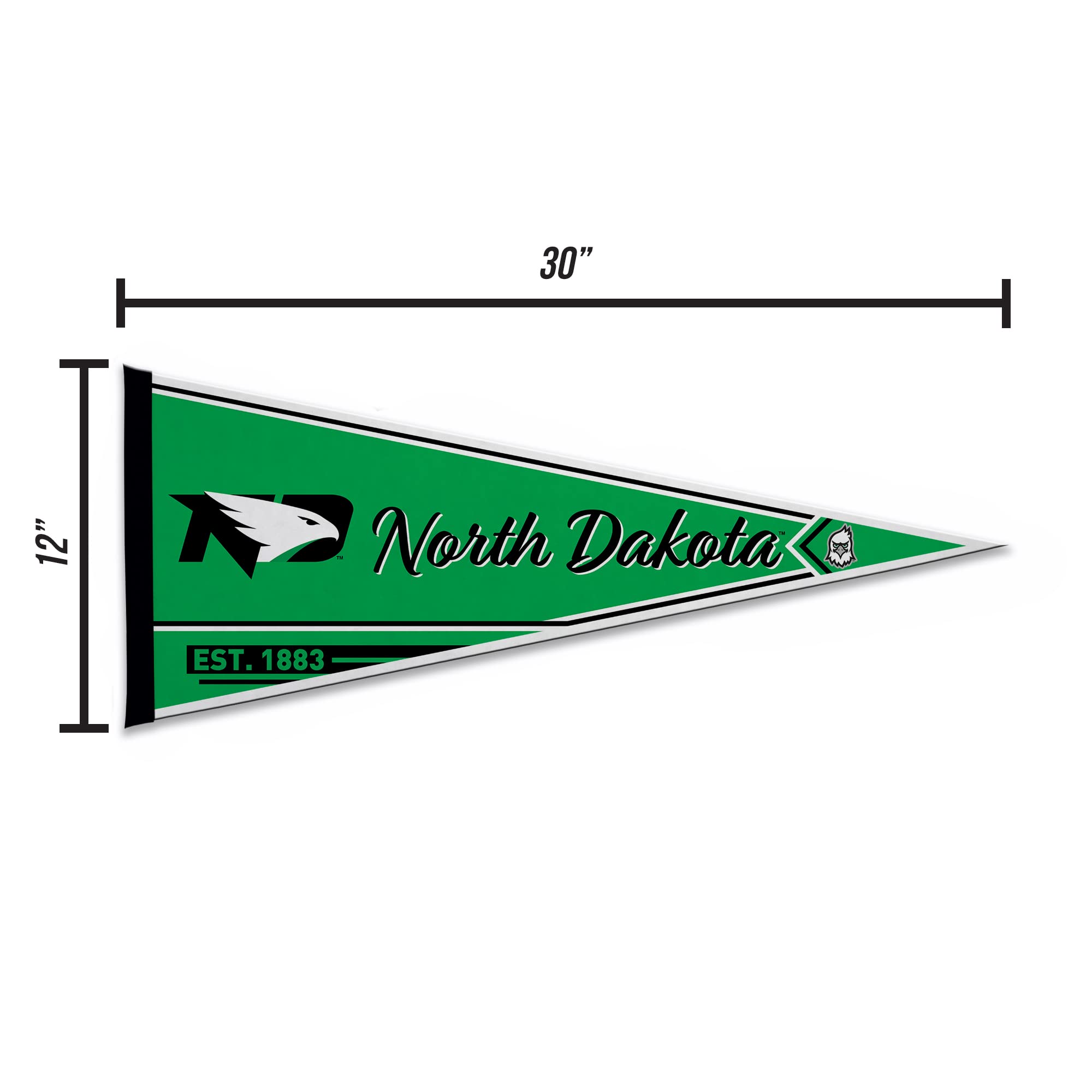 Rico Industries Ncaa North Dakota Fighting Hawks Classic 12'' X 30'' Felt Wall D  Cor Pennant - Great For Home/Bed Room/Man Cave