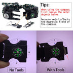 Daarcin Survival Paracord Bracelet,Fire Starter,Waterproof Sos Light, Compass, Whistle, Adjustable Ak87 20 In 1,Outdoor Ultimate