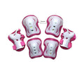 Fantasycart'S Kid'S Roller Blading Wrist Elbow Knee Pads Blades Guard 6 Pcs Set In Pink & White