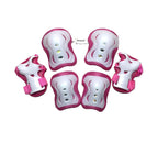 Fantasycart'S Kid'S Roller Blading Wrist Elbow Knee Pads Blades Guard 6 Pcs Set In Pink & White
