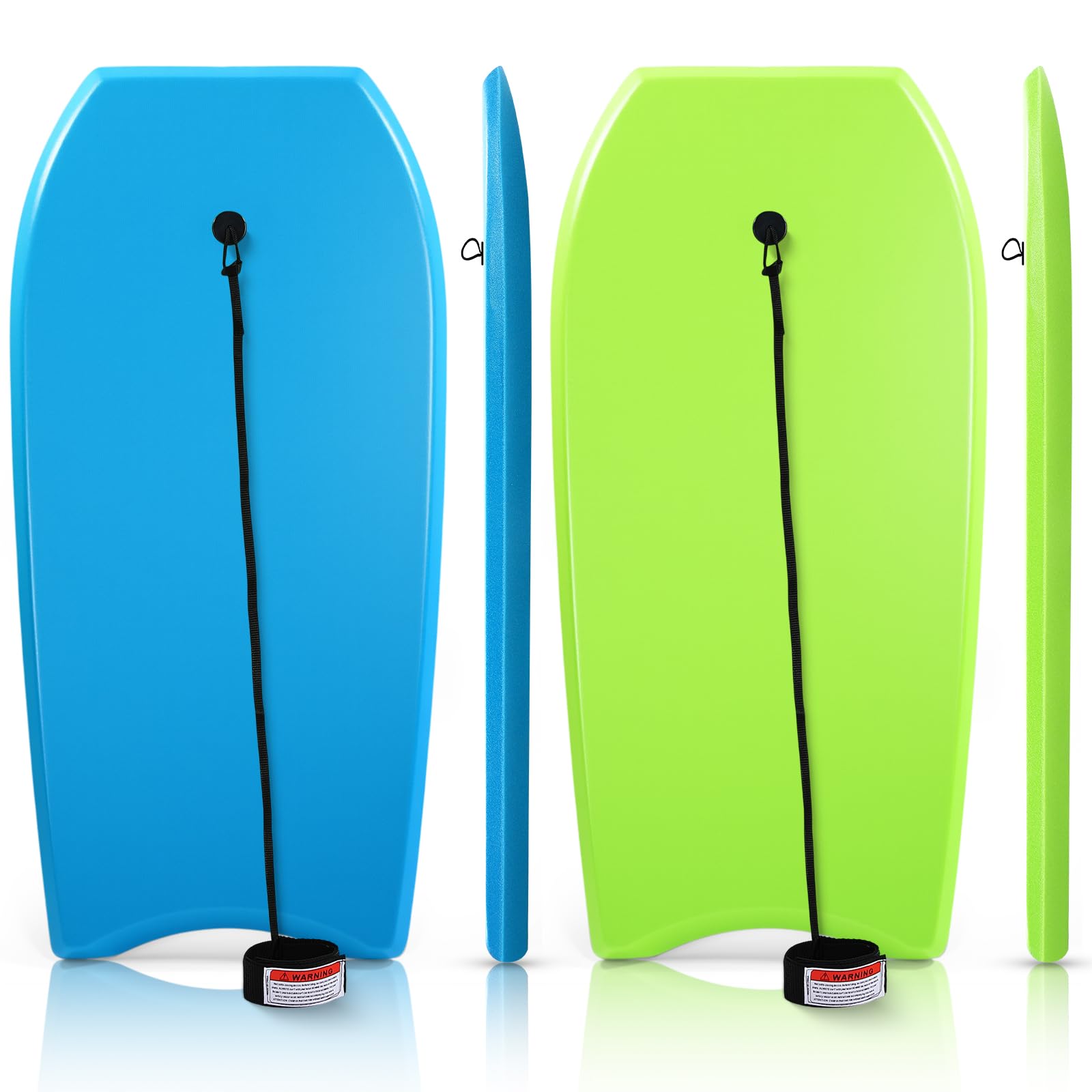 MiniInflat 2 Pack Bodyboard for Beach Lightweight Surfboards with EPS Core Pool Skim Boards with Rope Surfing Body Board for Adu