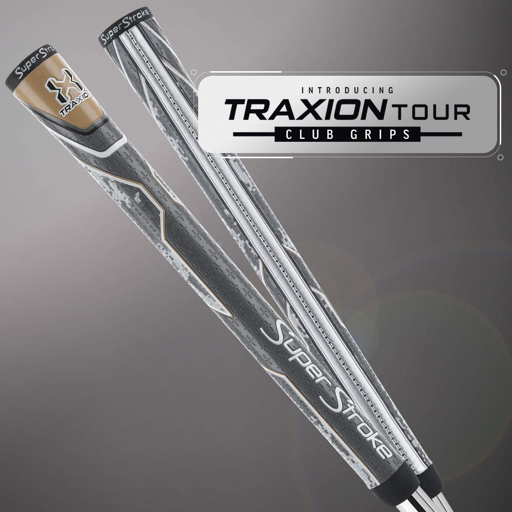 Superstroke Traxion Tour Golf Club Grip, Digi Camo/Tan (Oversize) | Advanced Surface Texture That Improves Feedback And Tack | E