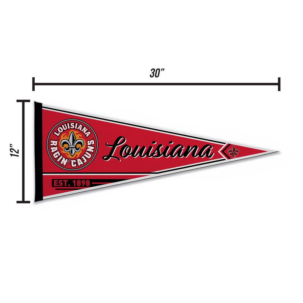 Rico Industries Ncaa Louisiana-Lafayette Ragin Cajuns Classic 12'' X 30'' Felt Wall D  Cor Pennant - Great For Home/Bed Room/Man