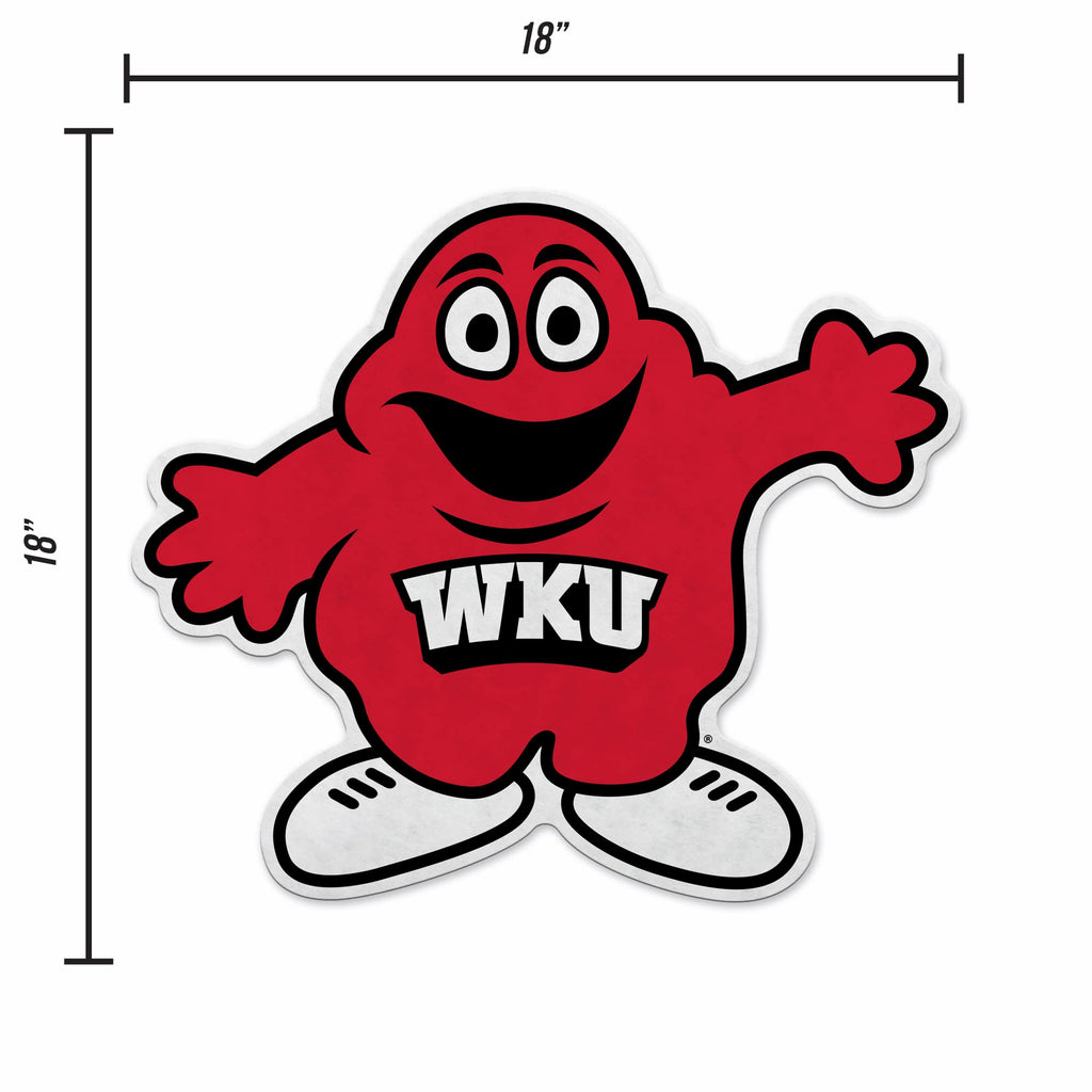 Rico Industries Ncaa Western Kentucky Hilltoppers Mascot Shape Cut Pennant - Home And Living Room D  Cor - Soft Felt Ez To Hang