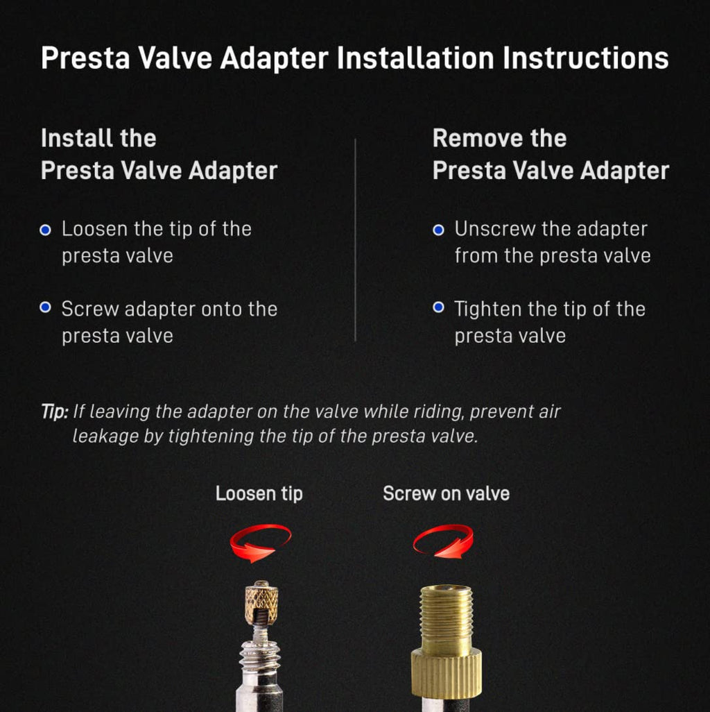 Bike Bits Brass Presta Valve Adapter - Convert Presta To Schrader - Inflate Tire Using Standard Bike Pump Or Air Compressor (4 P