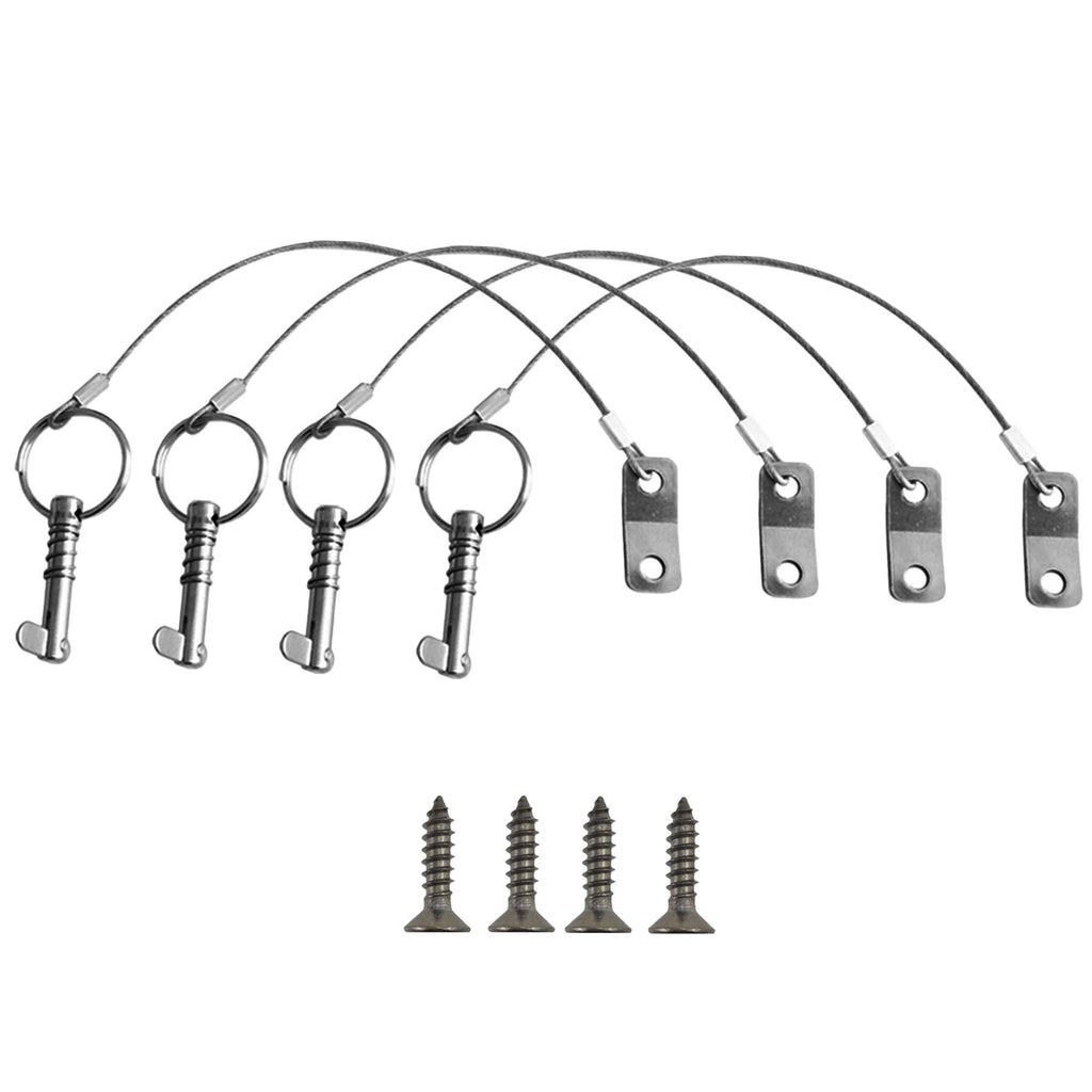 Nrc&Xrc 4Pcs Quick Release Pin Bimini Top Pins 1/4'' With Lanyard For Boat Bimini Top Deck Hinge Or Jaw Slide Clamp Bracket Mari