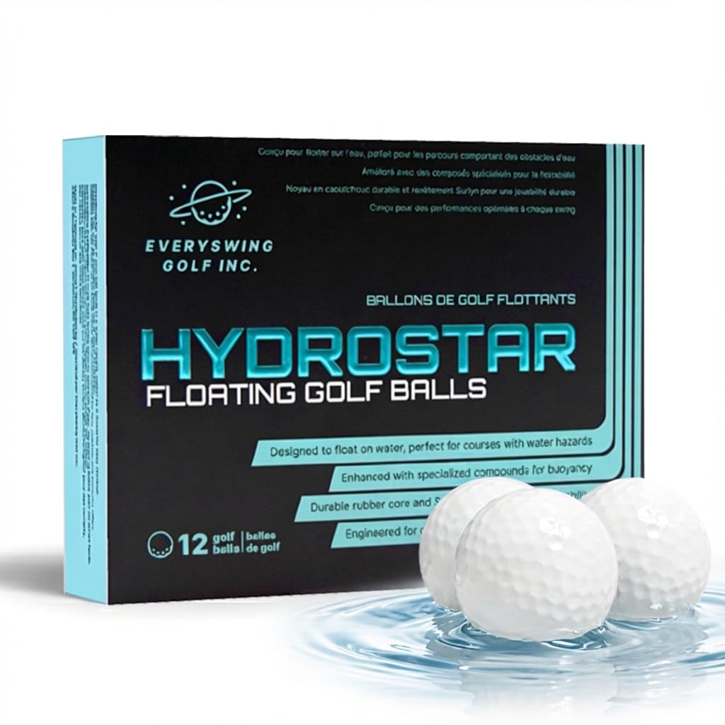 HydroStar Floating Golf Balls - 12-Pack, Lightweight Golf Balls for Water Hazards & Pool Practice - Golf Balls that Float in Wat