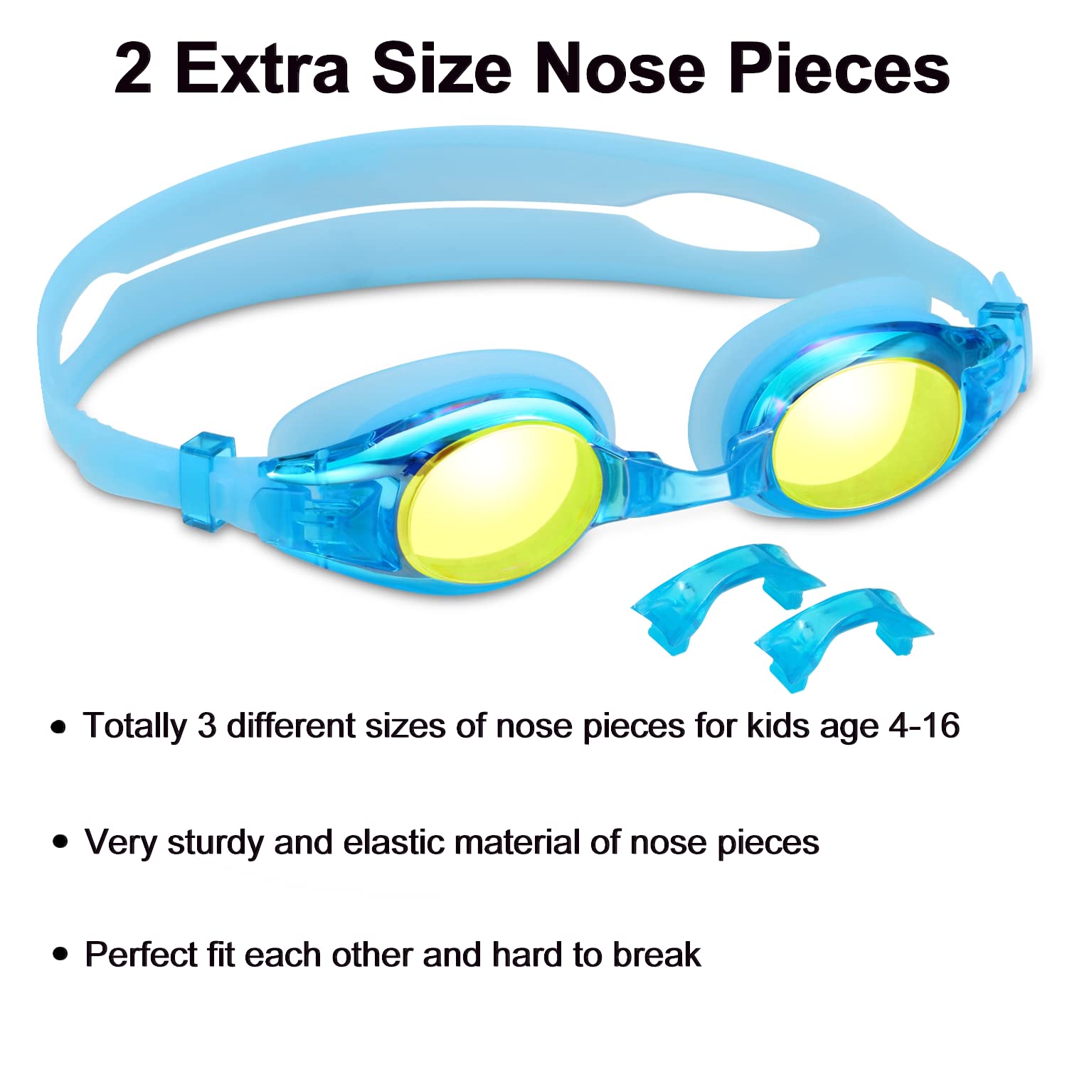 Aegend 2 Pack Kids Goggles, Swimming Goggles for Kids Age 4-16 Boys and Girls Youth, Anti-Fog Pool Goggles, Blue Light & Green