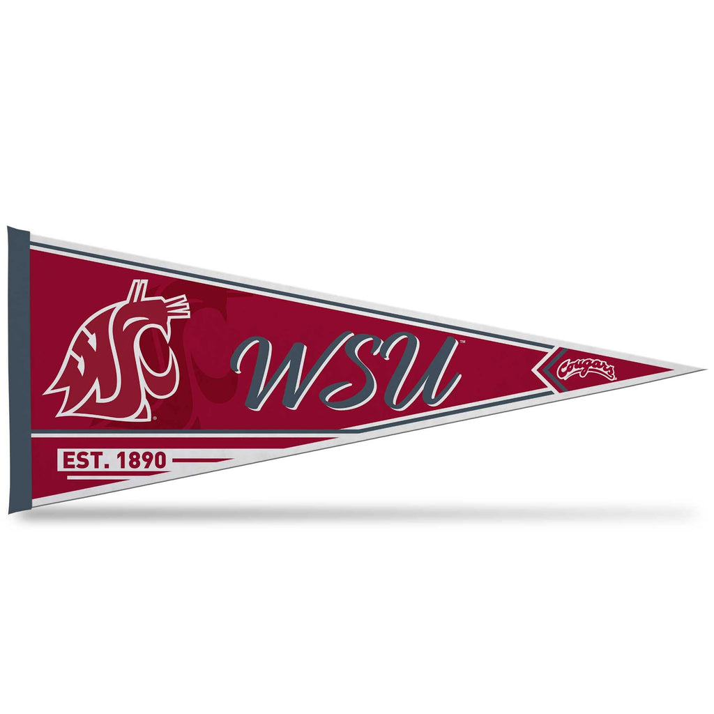 Rico Industries Ncaa Washington State Cougars - Wsu Classic 12'' X 30'' Felt Wall D  Cor Pennant - Great For Home/Bed Room/Man C