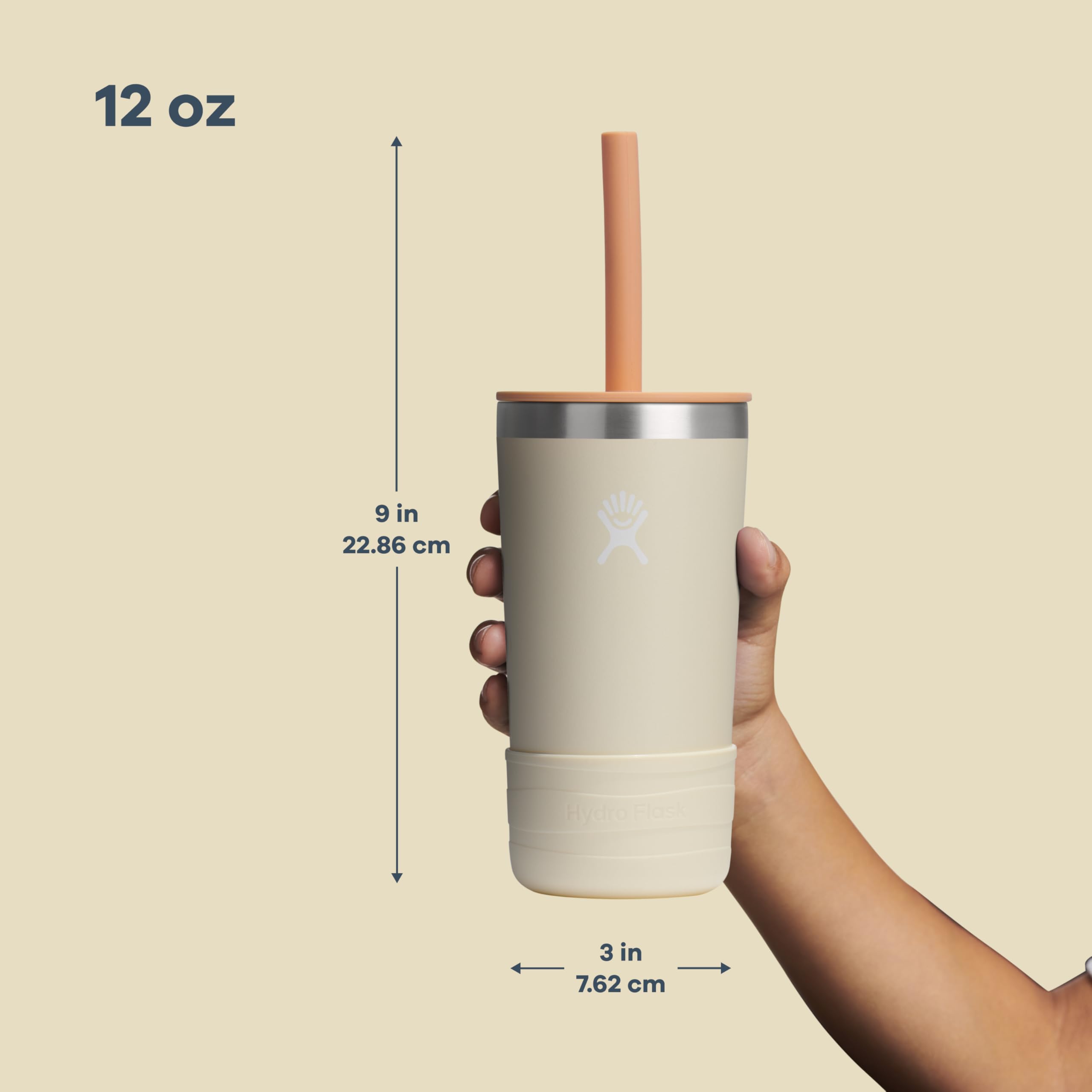 Hydro Flask Kids 12 Oz Tumbler with Lid and Straw for School - Insulated Stainless Steel in Dahlia Pink