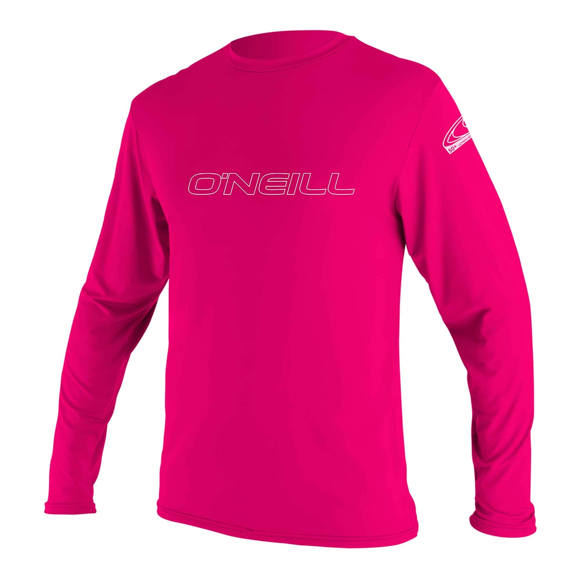 ONeill Wetsuits Youth Basic Skins UPF 50+ Long Sleeve Sun Shirt, Watermelon, 16