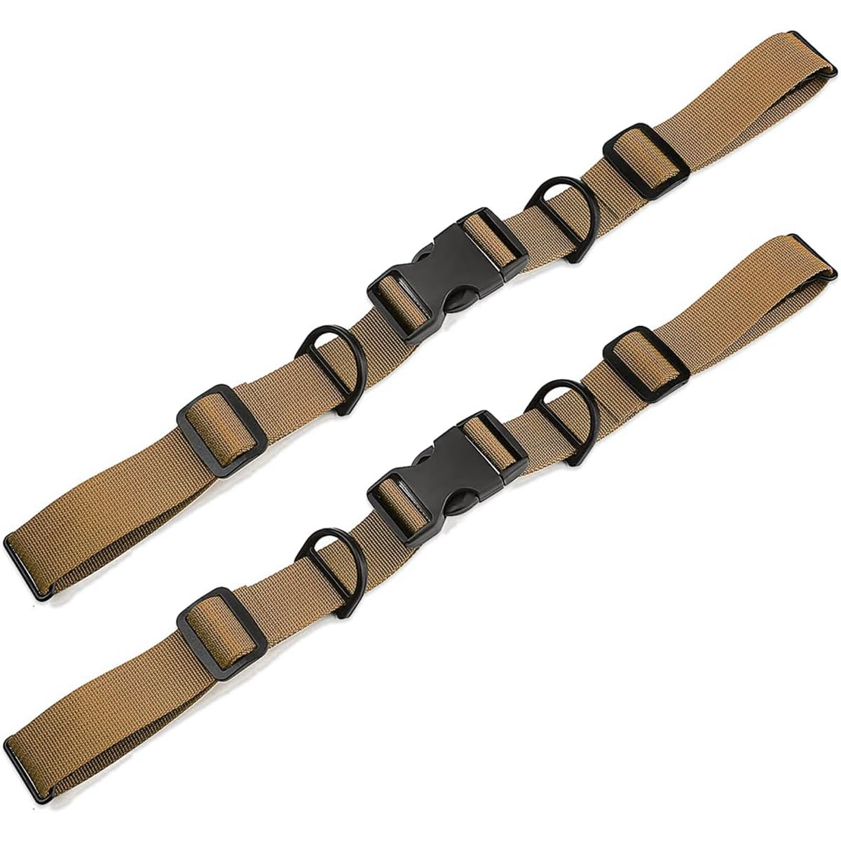 Ikerall 2 Pcs Adjustable Backpack Sternum Straps Chest Belt Hardness Strap With Anti-Slip Fixed Clips For Camping Hiking (Brown)