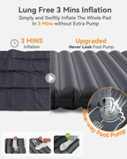 Hikenture Double Sleeping Pad For Camping, 4 Extra-Thick Camping Mattress 2 Person, Inflatable & Ultralight Sleeping Mat For Bac